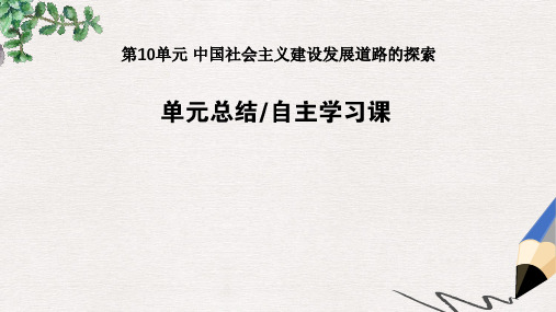 2019年高考历史一轮复习第10单元中国社会主义建设发展道路的探索单元总结课件岳麓版