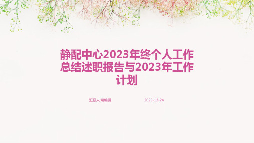 静配中心2023年终个人工作总结述职报告与2023年工作计划