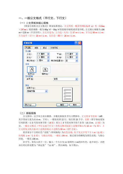 公文版式格式相关说明