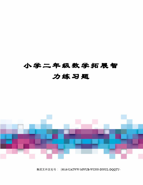 小学二年级数学拓展智力练习题图文稿