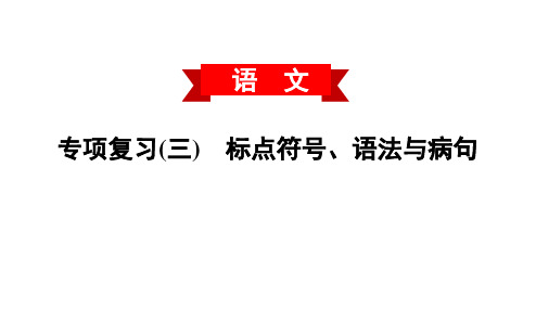 专项复习(三) 标点符号、语法和病句-2020春人教部编版七年级语文下册课件 (共28张PPT)