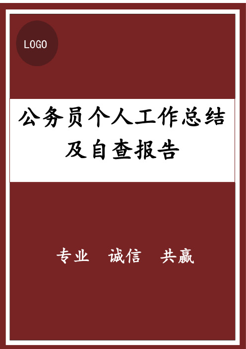 公务员个人工作总结及自查报告