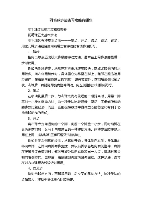 羽毛球步法练习攻略有哪些