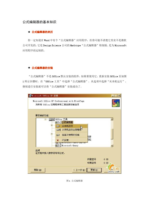 Office应用：Word公式编辑器使用指南