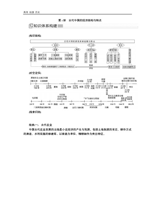 2020版高考历史新课标大二轮专题讲义：2第2讲 古代中国的经济结构与特点 