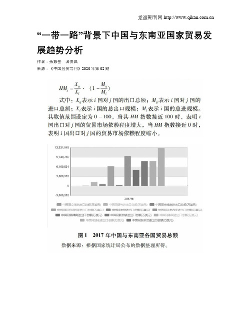 “一带一路”背景下中国与东南亚国家贸易发展趋势分析