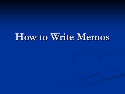 how to write memos