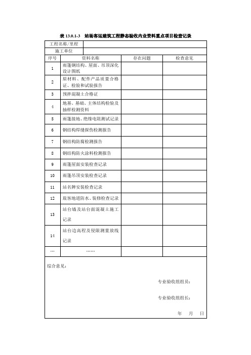 房屋验收-表13.0.1-3