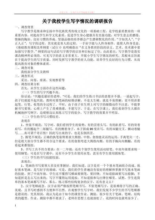 关于我校学生写字情况的调研报告 (1)