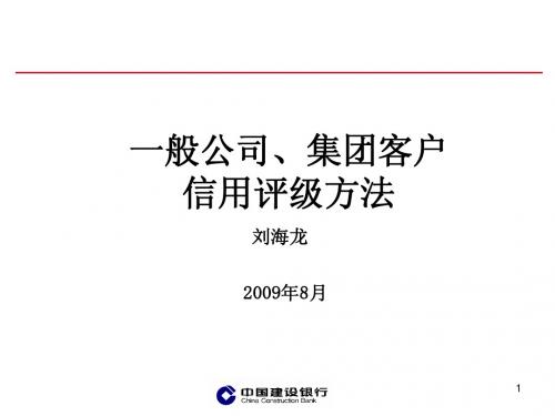 一般公司、集团客户评级方法