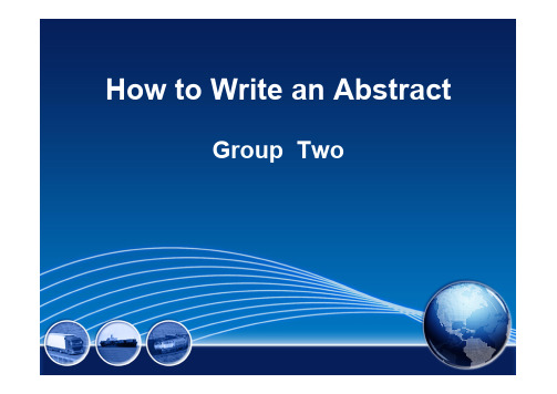 How to Write an Abstract(最终版) - 副本