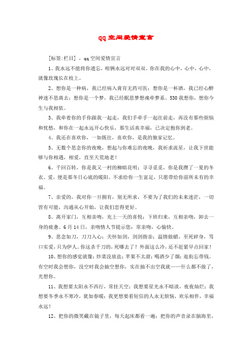 qq空间爱情宣言