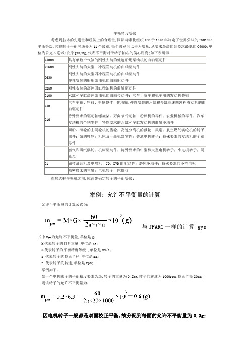 转子动平衡标准