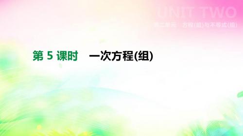 2019年北京市中考数学总复习课件：第05课时 一次方程(组)