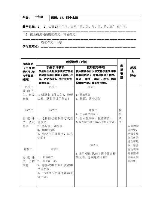 人教版一年级下册语文第五单元导学案