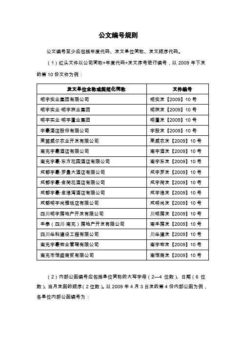 公文编号规则