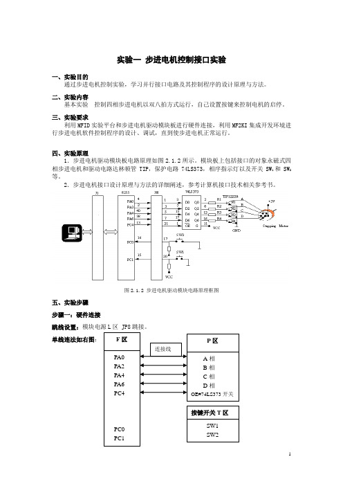 步进电机控制接口实验