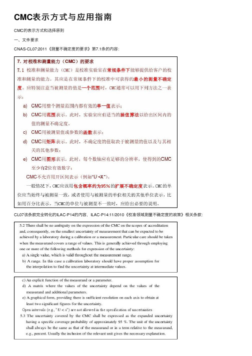 CMC表示方式与应用指南