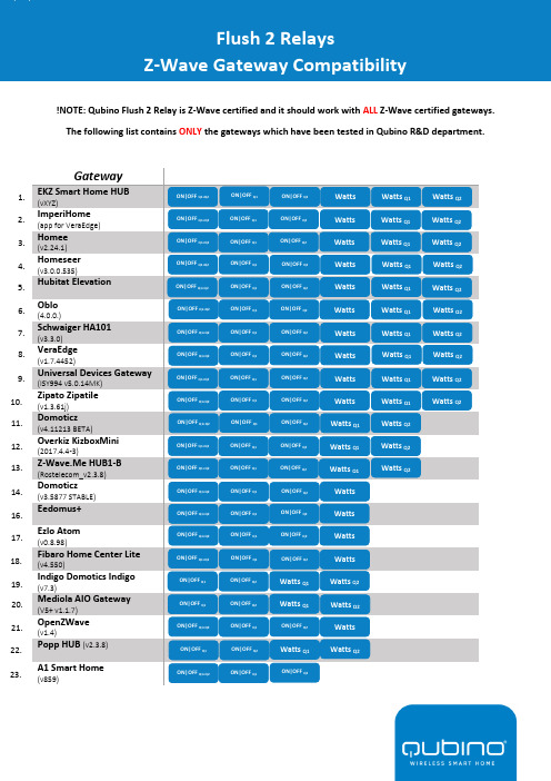 Qubino Flush 2 Relay Z-Wave 智能插座说明书