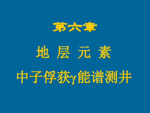 地层元素中子俘获γ能谱测井