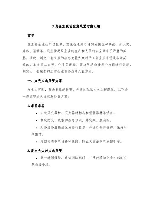 工贸企业现场应急处置方案汇编