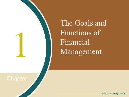 The Goals and Functions of Financial Management