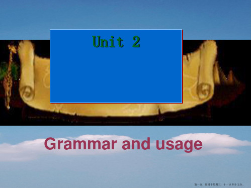 Unit 《The Environment》Grammar and usage课件 牛津译林版必修