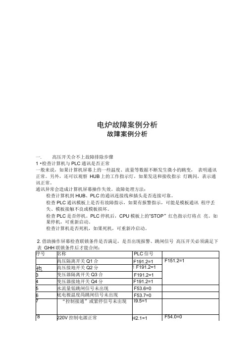 电炉故障案例分析