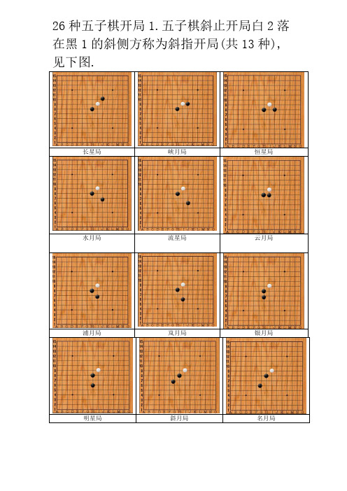 26种五子棋开局图谱,常见的五步开局棋谱(图)