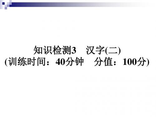 【语文】六年级下册语文课件 - 2018年小升初知识检测3 汉字(二)  全国通用 (共24张ppt)