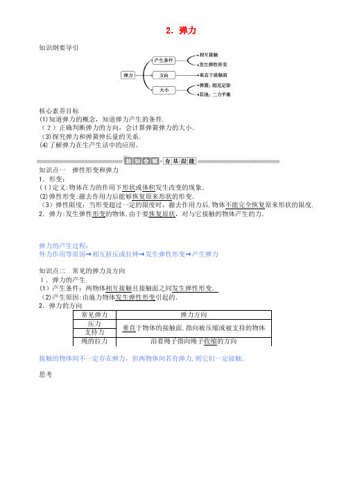 2020学年高中物理3.2弹力教案新人教版必修1(2021-2022学年)