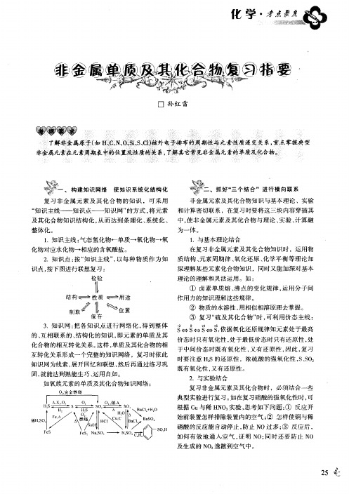 非金属单质及其化合物复习指要