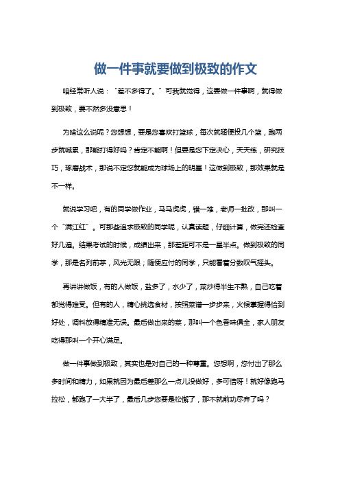 做一件事就要做到极致的作文