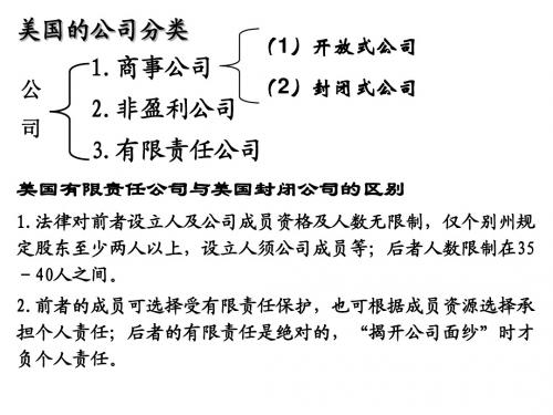 美国的公司类型