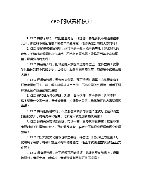 ceo的职责和权力