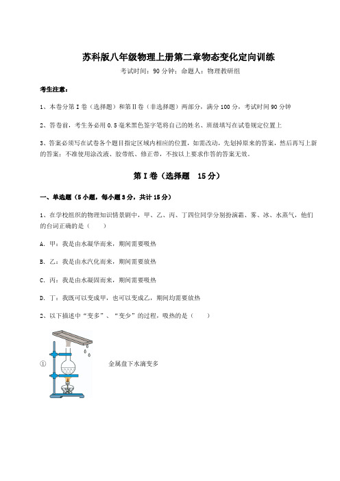 解析卷-苏科版八年级物理上册第二章物态变化定向训练练习题