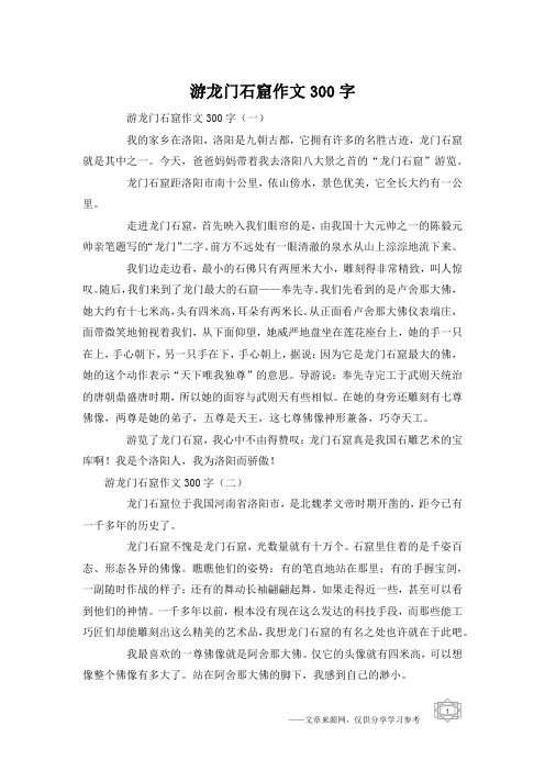 游龙门石窟作文300字