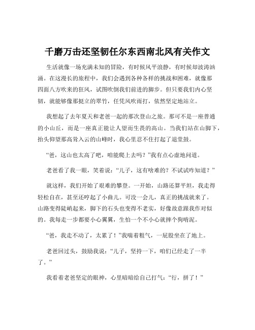 千磨万击还坚韧任尔东西南北风有关作文