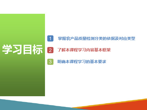 农产品质量检测课件—农产品质量检测分类