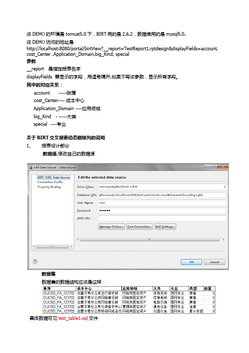 BIRT交叉报表动态列DEMO说明