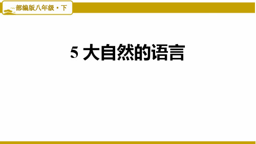 部编版初中语文八年级下册第二单元：5.大自然的语言