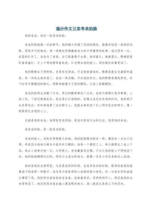 满分作文父亲苍老的脸