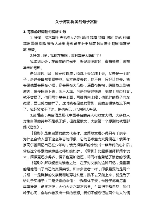 关于背影优美的句子赏析