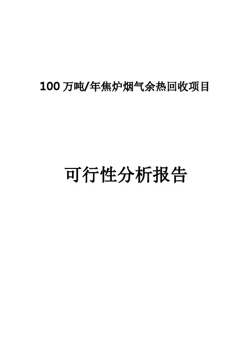 100万吨焦炉烟气余热回收项目分析报告.doc