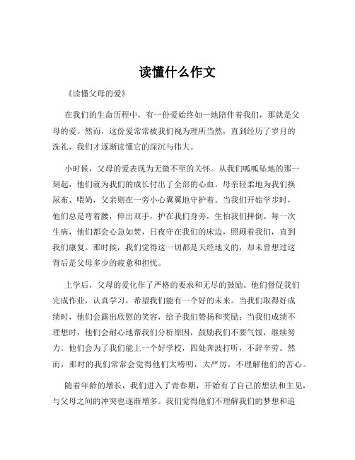 读懂什么作文