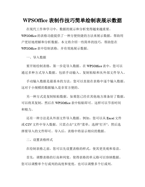 WPSOffice表制作技巧简单绘制表展示数据