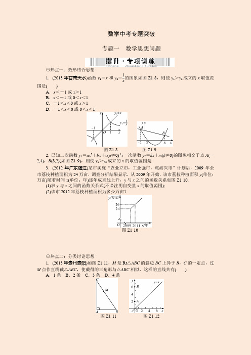 2014中考数学专题突破及模拟试题