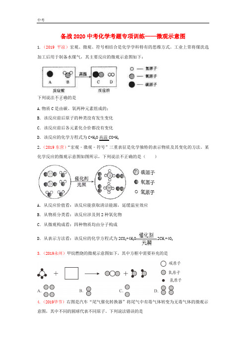 2020年中考化学专题训练：微观示意图