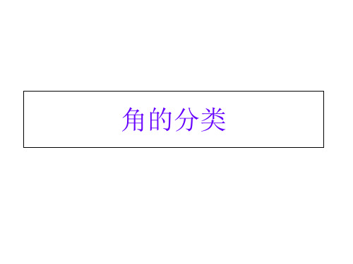 四年级上册数学课件-8.4 角的分类