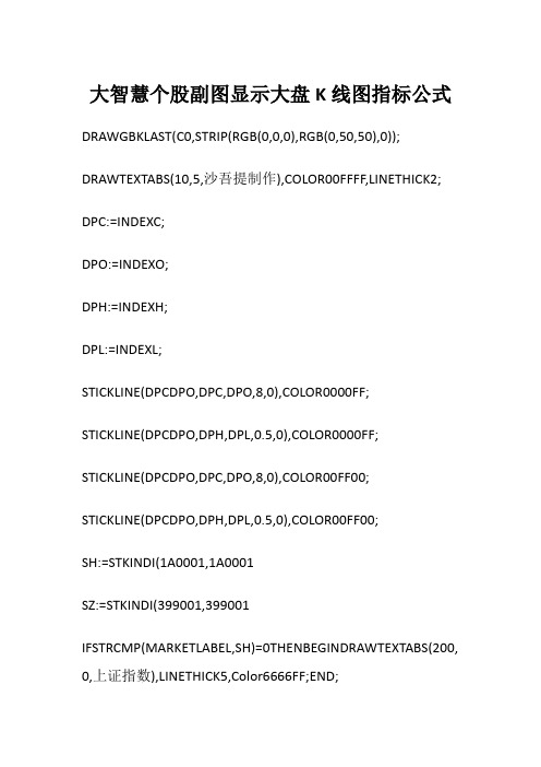 股票-大智慧个股副图显示大盘K线图指标公式